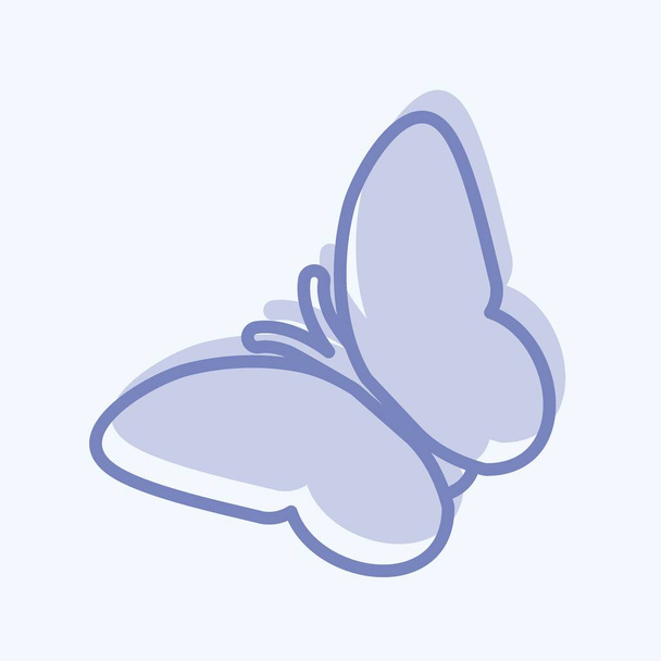 Butterfly Flying Icon in trendy two tone style isolated on soft blue background - Vettoriali, immagini