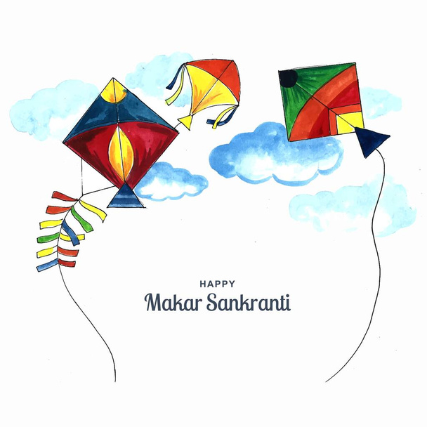 Happy Makar Sankranti διακοπές Ινδία φεστιβάλ φόντο - Διάνυσμα, εικόνα