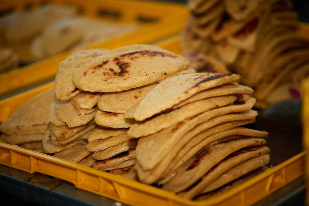 Piled set of riguas food from el salvador - Photo, image
