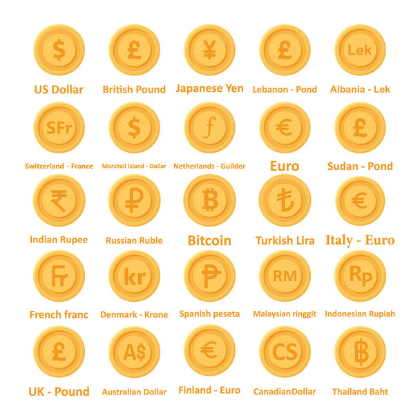 Currency Symbols Isolated Vector icon which can easily modify or edit - Vector, Image