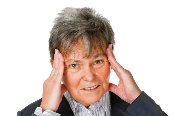 ανώτερος γυναίκα με πονοκέφαλο - Φωτογραφία, εικόνα