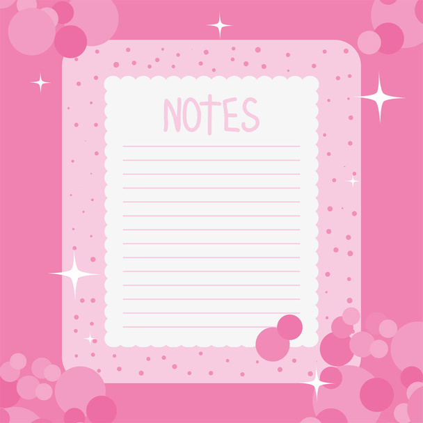 pink notes page - Vektör, Görsel