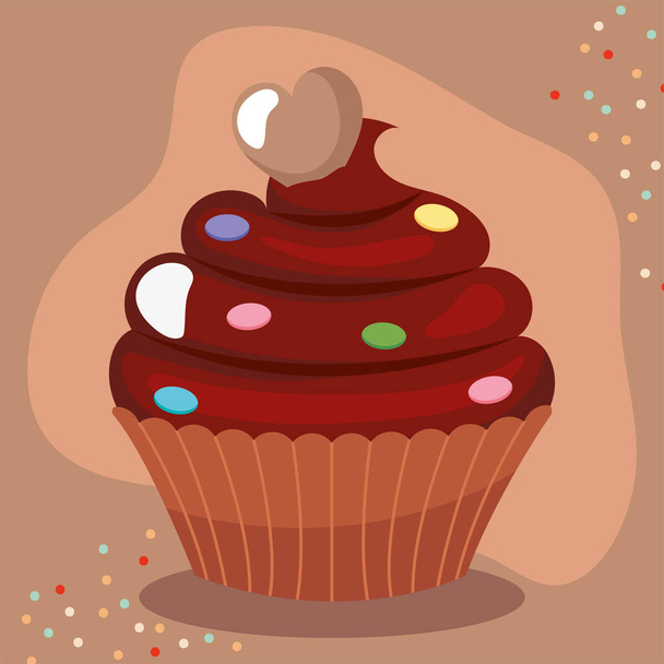 Chocolate cupcake ilustración
 - Vector, Imagen