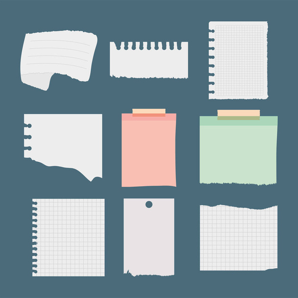 Набор порванных бумаг - Вектор,изображение