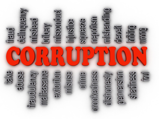 3d imagen concepto de corrupción palabra nube fondo
 - Foto, imagen