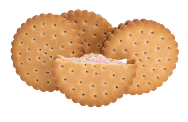 Dvojité soubory cookie izolované na bílém pozadí - Fotografie, Obrázek