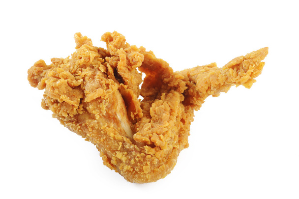 alas de pollo frito sobre fondo blanco - Foto, imagen
