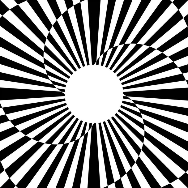 Abstract rotation circular whirl movement illusion. Lines texture. Vector art. - Vecteur, image
