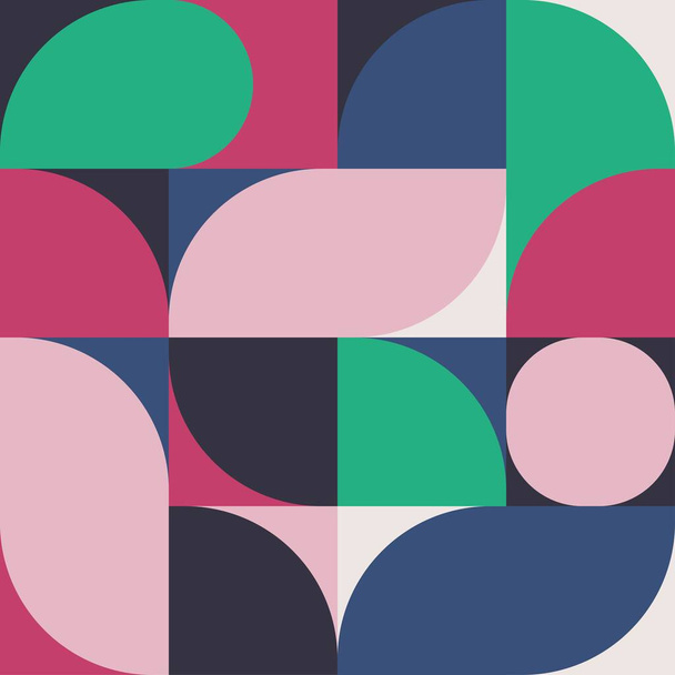  Cartaz de arte minimalista de geometria com forma e figura simples. Modelo de design vetorial abstrato em estilo escandinavo para banner web, apresentação de negócios, identidade corporativa, impressão de tecido, papel de parede - Vetor, Imagem