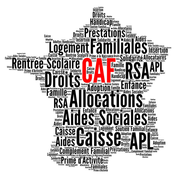 Affectations familiales ou concept de nuage de mots des FAC en français - Photo, image