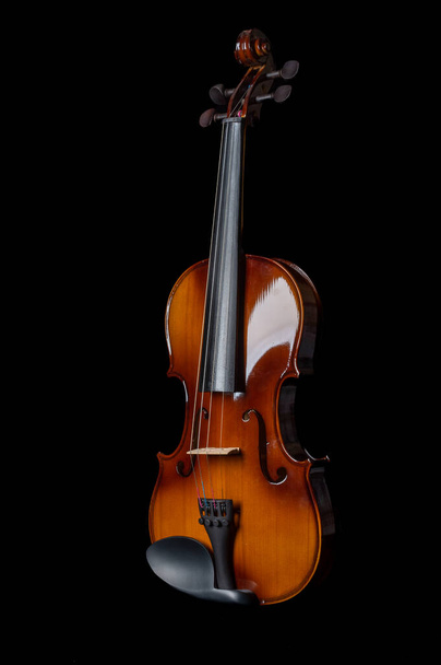 The reflection of light on a violin on a dark background. Close up. - Foto, immagini