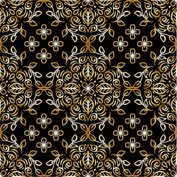 Luxury seamless pattern floral decorative round ornament - Вектор,изображение