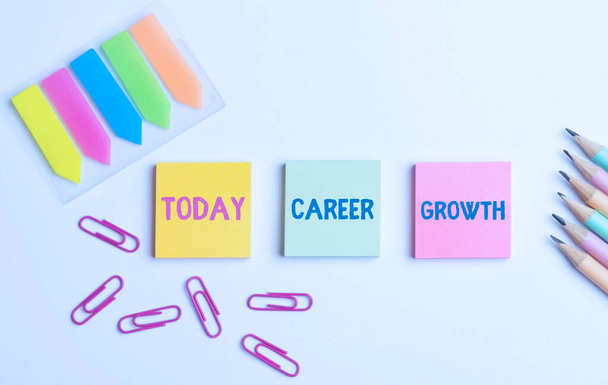 Sign displaying Career Growth. Business overview Development Ambitions Attainment Motivation Progress in company Flashy School Office Supplies, Bright Teaching Learning Collections - Photo, Image