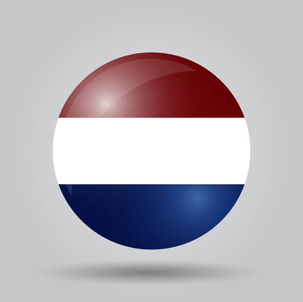 Круглый флаг - Нидерланды
 - Вектор,изображение