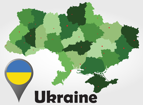 ウクライナの政治地図 - ベクター画像