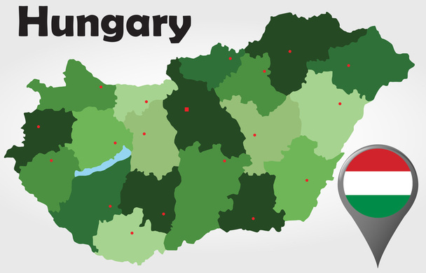 Ουγγαρία πολιτικό χάρτη - Διάνυσμα, εικόνα