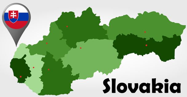 Σλοβακία πολιτικό χάρτη - Διάνυσμα, εικόνα