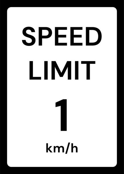 Speed limit 1 kmh traffic sign on white background - Vector, Image