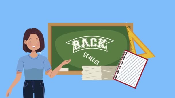 terug naar school lettering animatie - Video