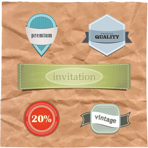Grunge stickers. Retro labels. - Vector, Image
