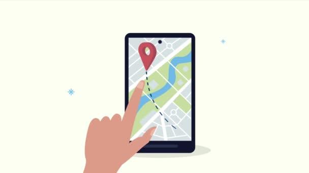 GPSアプリを使ってスマートフォンに手を触れると - 映像、動画