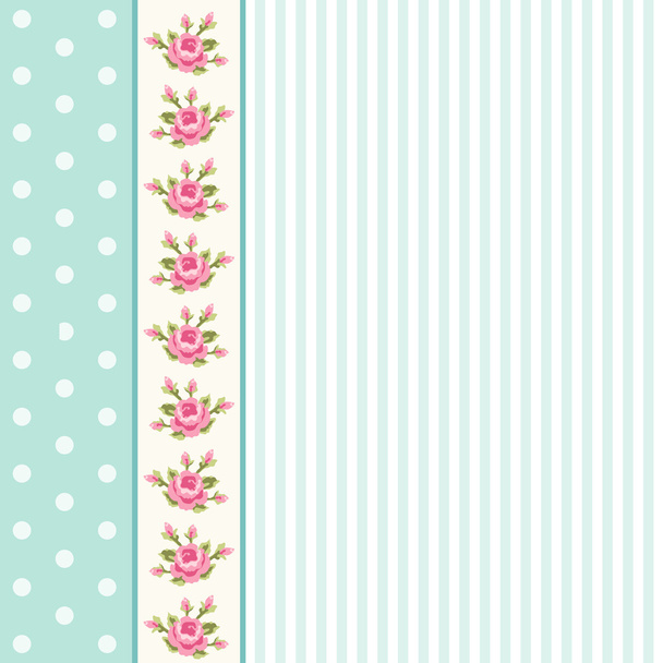 Classic vintage striped background with textile ribbon border - Vector, Imagen