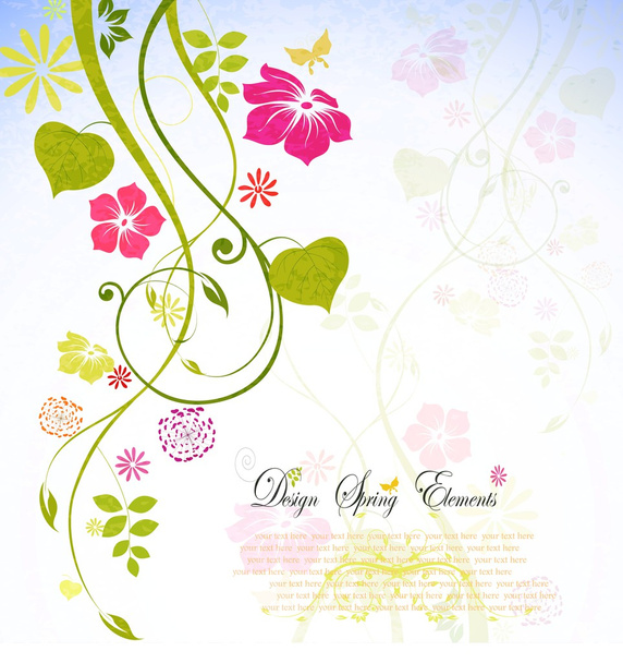 Flower spring background with text for you design - Vector, Imagen