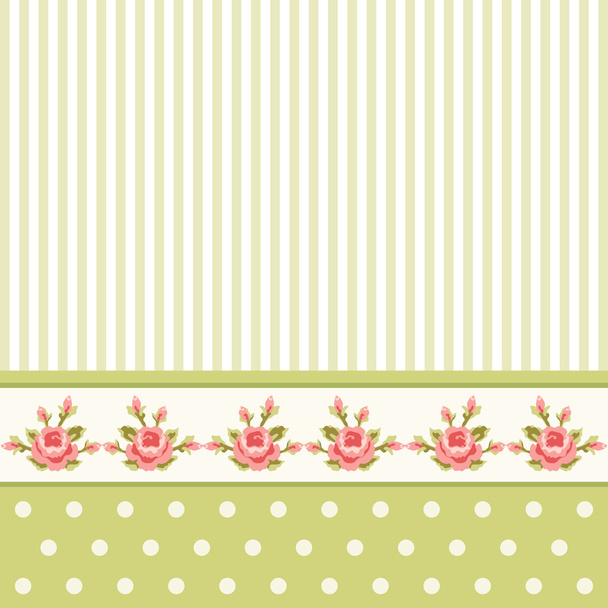 Classic vintage striped background with textile ribbon border - ベクター画像
