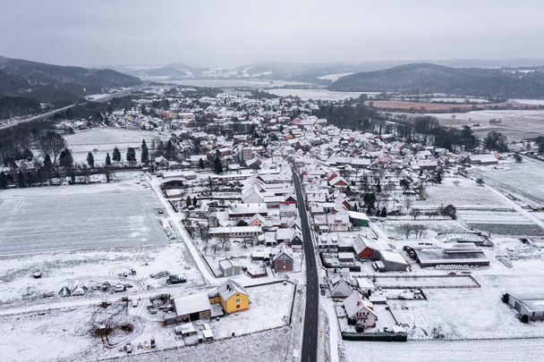 The village of Herleshausen in the Wintertime - Foto, afbeelding