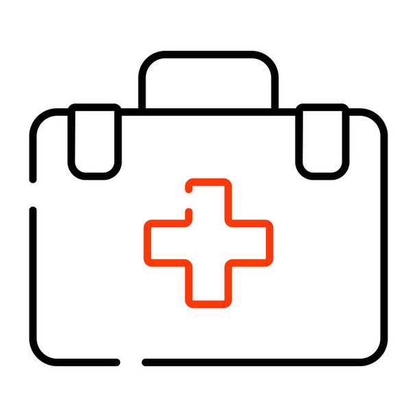 Icono de tratamiento de emergencia médica, diseño vectorial de caja de primeros auxilios - Vector, imagen