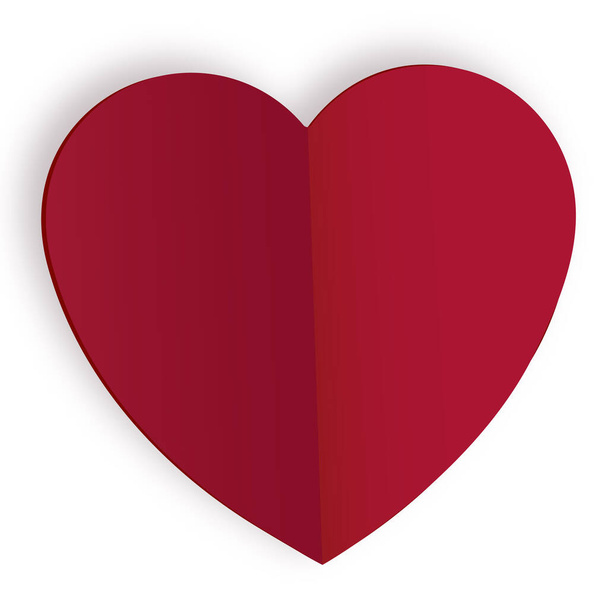 Красное сердце, вырезанное из бумаги. Векторная иллюстрация - Вектор,изображение
