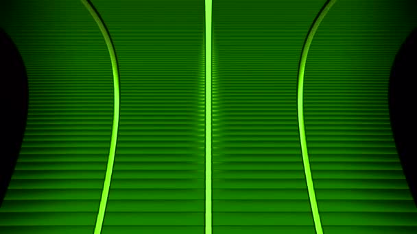 Racing road in cyberspace. Design. Moving track with lines in virtual space on black background. Curved strip with lines for racing in virtual space - Filmati, video