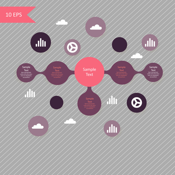 colorful round diagram metaball infographics - Vektor, obrázek
