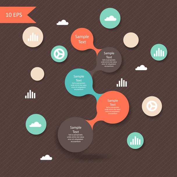 colorful round diagram metaball infographics - Vector, Image