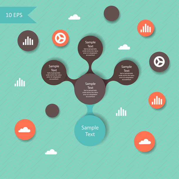 colorful round diagram metaball infographics - Vector, Image