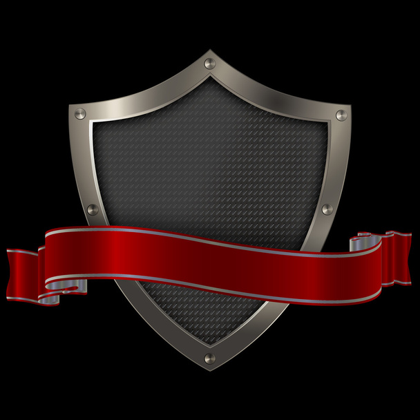 Shield and red banner. - Photo, image