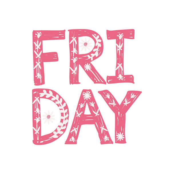 pink friday lettering - Vector, Image