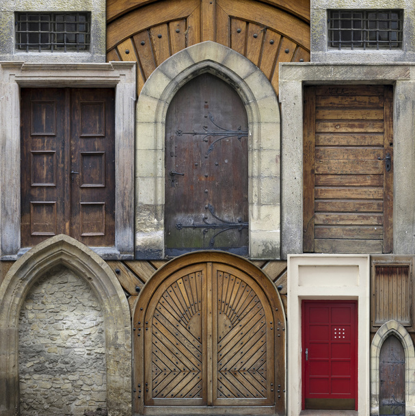 abstrakte Collage alter Türen - Foto, Bild