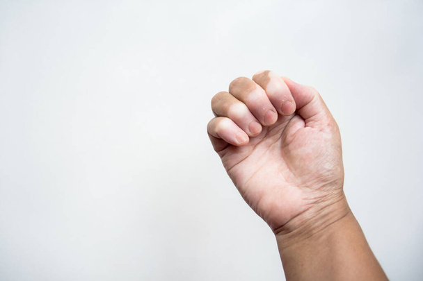 hand holding a white background - Φωτογραφία, εικόνα
