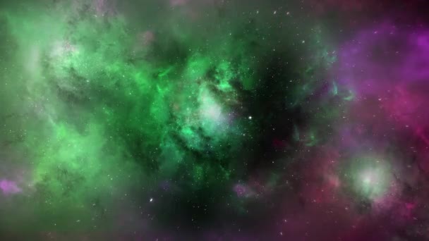 Animación perfectamente loopable de volar a través de las estrellas y las nebulosas - Metraje, vídeo