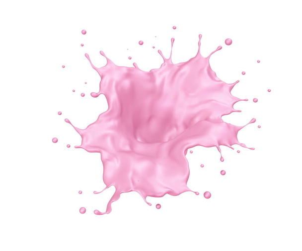 Pink Foundation respingo líquido, renderização 3D. - Foto, Imagem