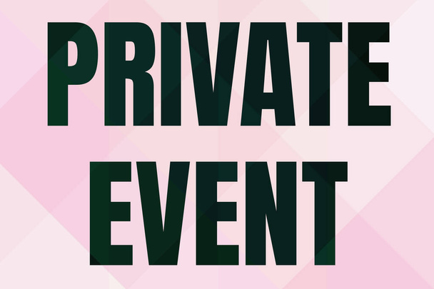 Käsitteellinen näyttö Private Event. Sana Exclusive varaukset RSVP Invitational Istuva viiva kuvitettu taustat eri muotoja ja värejä. - Valokuva, kuva