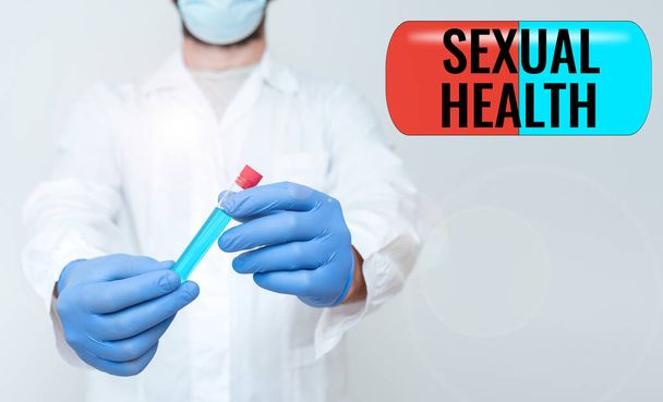 Κείμενο που δείχνει έμπνευση Σεξουαλική υγεία. Word Written on Healthier σώμα Ικανοποίηση Σεξουαλική ζωή Θετικές σχέσεις Γιατρός Ανάλυση Νέα Ιατρική, Επιστήμονας Παρουσιάζοντας Ιατρική Έρευνα - Φωτογραφία, εικόνα