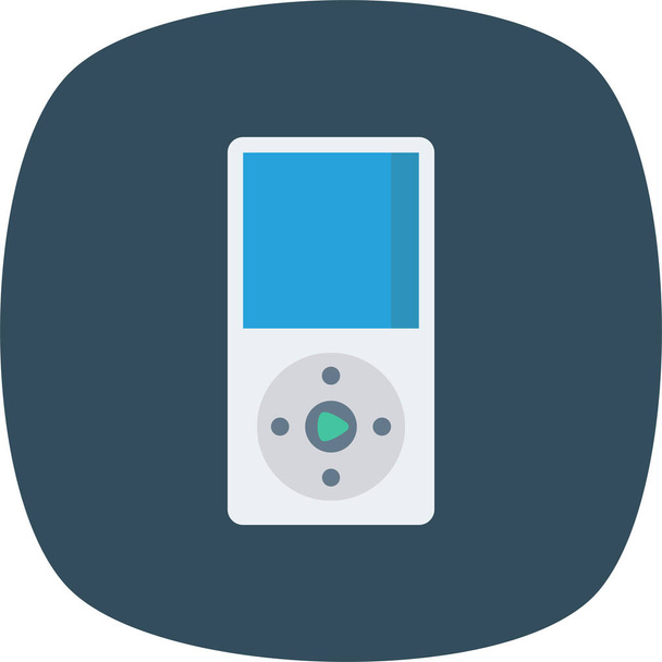 mp3 music player icon in flat style - Vector, Imagen