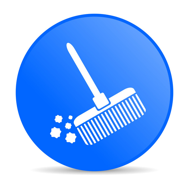 broom internet blue icon - Фото, изображение