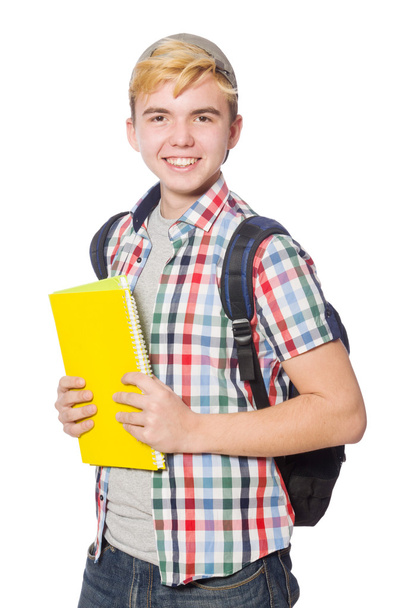 Young student isolated on the white background - Foto, imagen