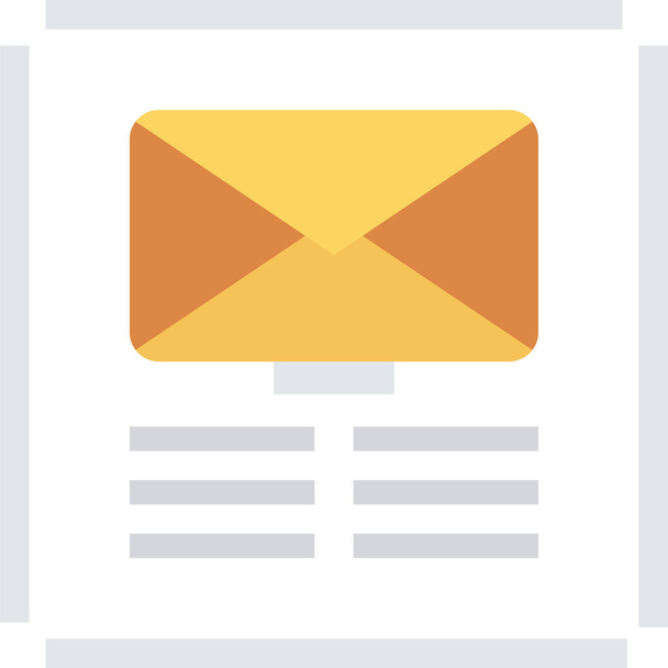 email inbox mails icon in flat style - Vector, Image