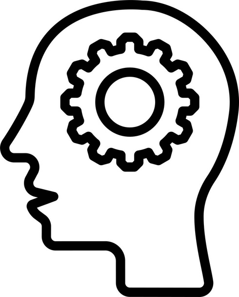 Sztuczna inteligencja ikona umysłu w zarysie stylu - Wektor, obraz
