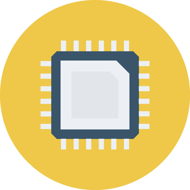 cpu hardware microprocessor icon in flat style - Вектор,изображение