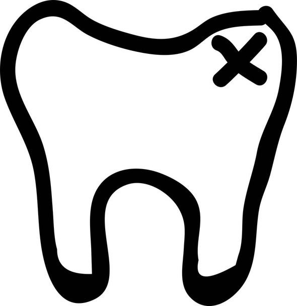 Vorbehalt Zahnfüllungssymbol im handgezeichneten Stil - Vektor, Bild
